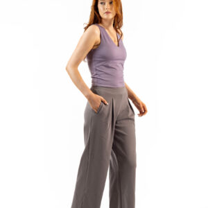 Warm Taupe Wide Leg Trousers